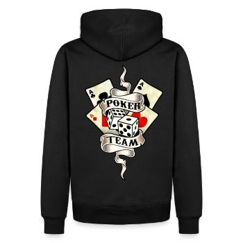 poker team design 8 - Männer Premium Bio Hoodie - Schwarz - Hinten - Nico (187cm)