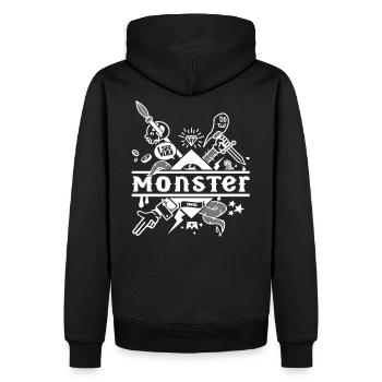 monster - Men’s Premium Organic Hoodie - black - Back - Nico (187cm)
