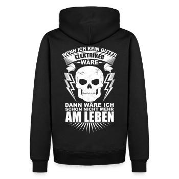 Elektriker - Männer Premium Bio Hoodie - Schwarz - Hinten - Nico (187cm)