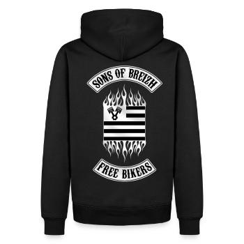 sons of breizh free bikers - Sweat à capuche Premium bio Homme - noir - Dos - Nico (187cm)