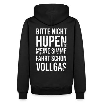 Simme fährt schon Vollgas T-Shirt - Männer Premium Bio Hoodie - Schwarz - Hinten - Nico (187cm)
