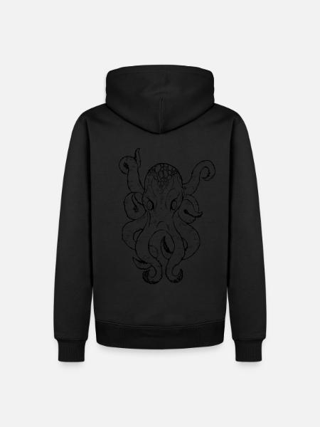 Krake - Männer Premium Bio Hoodie - Schwarz