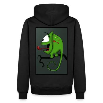 caméléon - Sweat à capuche Premium bio Homme - noir - Dos - Nico (187cm)