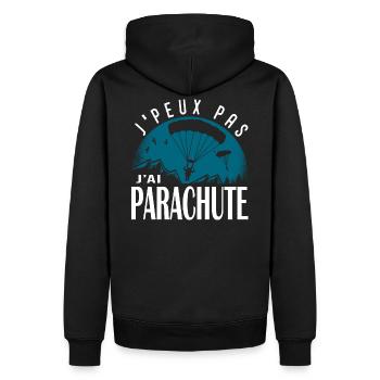 J'peux pas j'ai PARACHUTE - Sweat à capuche Premium bio Homme - noir - Dos - Nico (187cm)