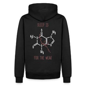 Sleep is for the weak ! Kaffee Coffee - Men’s Premium Organic Hoodie - black - Back - Nico (187cm)
