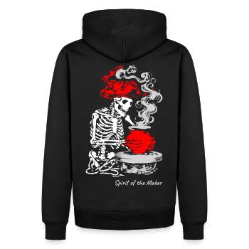 The Spirit of the Maker – skeleton Craft Design - Sweat à capuche Premium bio Homme - noir - Dos - Nico (187cm)