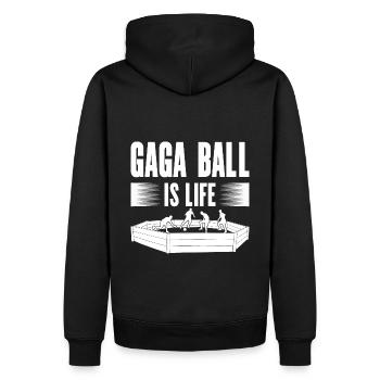 Gaga Ball Dodgeball Gagaball Spieler Gaga Ball - Männer Premium Bio Hoodie - Schwarz - Hinten - Nico (187cm)