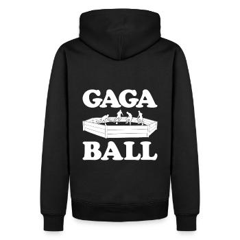Gaga Ball Dodgeball Gagaball Spieler Gaga Ball - Männer Premium Bio Hoodie - Schwarz - Hinten - Nico (187cm)