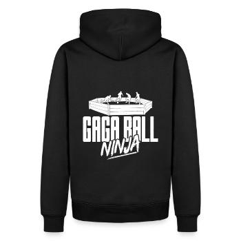 Gaga Ball Dodgeball Gagaball Spieler Gaga Ball - Männer Premium Bio Hoodie - Schwarz - Hinten - Nico (187cm)