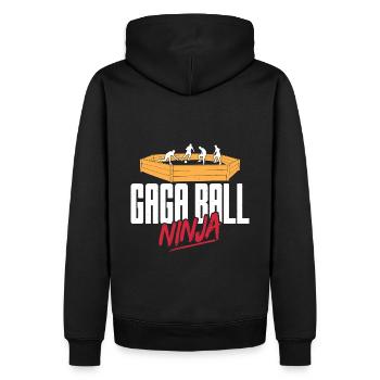 Gaga Ball Dodgeball Gagaball Spieler Gaga Ball - Männer Premium Bio Hoodie - Schwarz - Hinten - Nico (187cm)