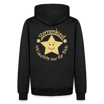 Stern Sternenkind SVG SabineVegan HerzAufShirt - Männer Premium Bio Hoodie - Schwarz - Hinten - Nico (187cm)