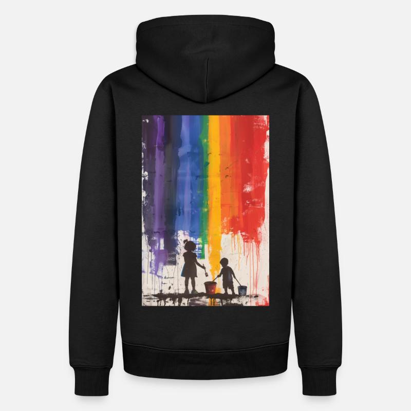 Farbenfroh - Männer Premium Bio Hoodie - Schwarz