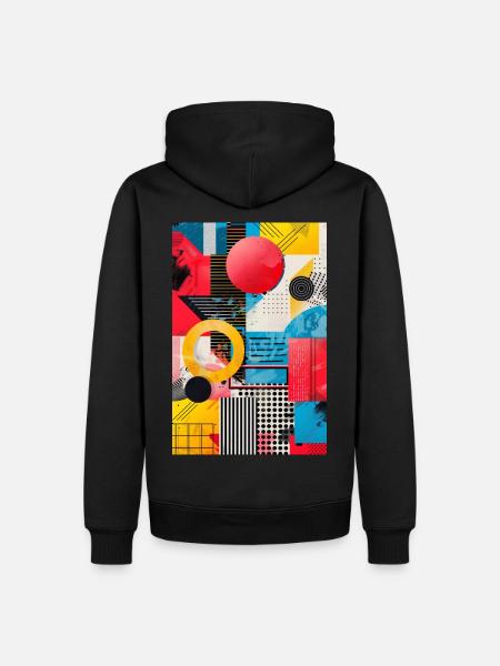 Retro Style - Abstract Shapes - Men’s Premium Organic Hoodie - black