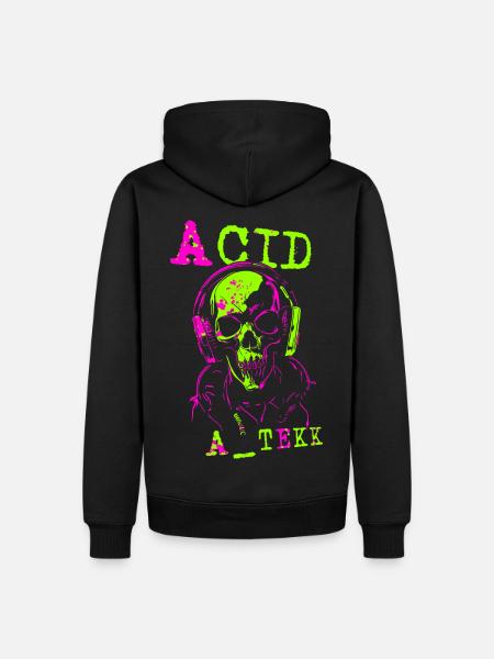 ACID A TEKK Skull - Men’s Premium Organic Hoodie - black