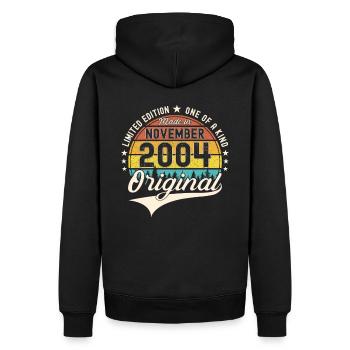 Original November 2004 18th birthday gift - Men’s Premium Organic Hoodie - black - Back - Nico (187cm)