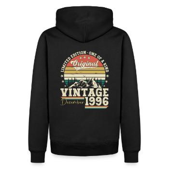 Original December 1996 26th Birthday Gift - Men’s Premium Organic Hoodie - black - Back - Nico (187cm)