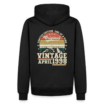25e anniversaire Mann Original April Né en 1998 - Sweat à capuche Premium bio Homme - noir - Dos - Nico (187cm)