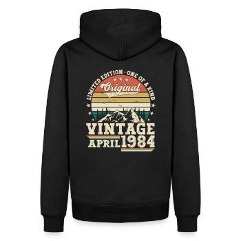39th birthday Mann Original April Born 1984 - Men’s Premium Organic Hoodie - black - Back - Nico (187cm)