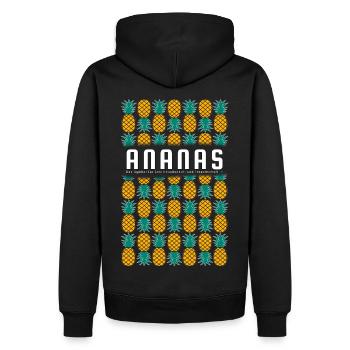 L’ananas, signe de l’amitié - Sweat à capuche Premium bio Homme - noir - Dos - Nico (187cm)