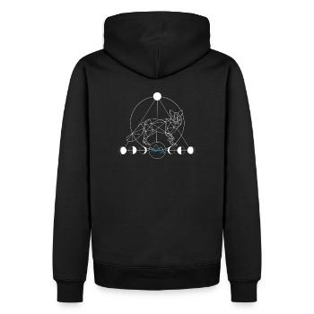 lunar fox - Männer Premium Bio Hoodie - Schwarz - Hinten - Nico (187cm)