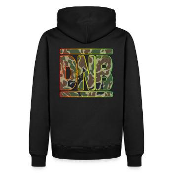 DNB Camo Rouge Jaune Vert Junglist Original - Sweat à capuche Premium bio Homme - noir - Dos - Nico (187cm)