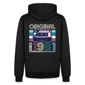 Original 1981 41st Birthday Gift Hommes - Sweat à capuche Premium bio Homme - noir - Dos - Nico (187cm)