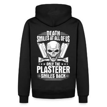 Stuckateur Plasterer Stukkateur Gipser Verputzer - Männer Premium Bio Hoodie - Schwarz - Hinten - Nico (187cm)