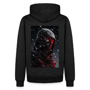 Neon Cyber Ninja Warrior #6 - Männer Premium Bio Hoodie - Schwarz - Hinten - Nico (187cm)
