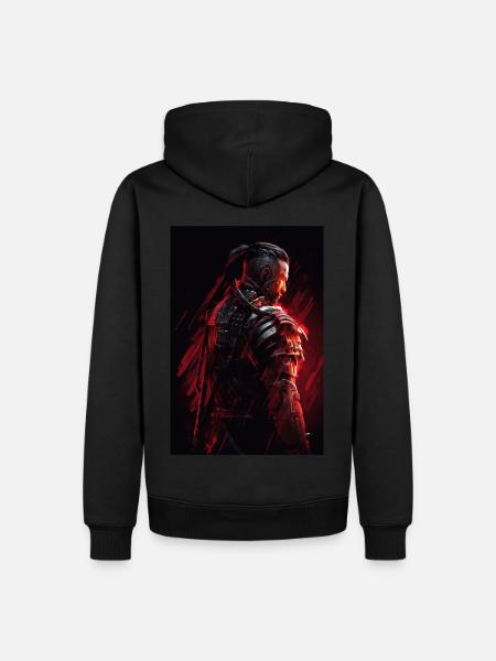 Neon Cyber Warrior #9 - Männer Premium Bio Hoodie - Schwarz
