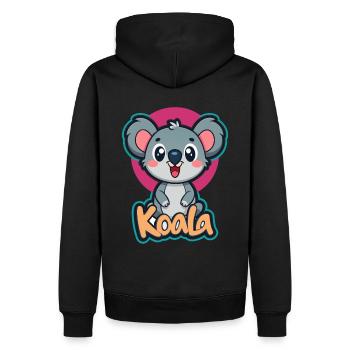 Koala-T Entspannte Eleganz für deinen Urlaubs look - Männer Premium Bio Hoodie - Schwarz - Hinten - Nico (187cm)