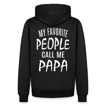 meilleure idée cadeau père fils meilleure fille papa - Sweat à capuche Premium bio Homme - noir - Dos - Nico (187cm)
