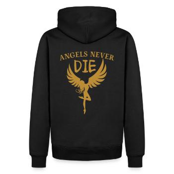 LES ANGES NE MEURENT JAMAIS Les anges ne meurent jamais - Sweat à capuche Premium bio Homme - noir - Dos - Nico (187cm)