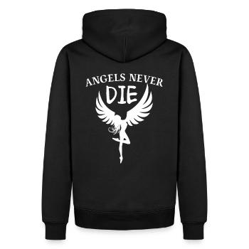 LES ANGES NE MEURENT JAMAIS Les anges ne meurent jamais - Sweat à capuche Premium bio Homme - noir - Dos - Nico (187cm)