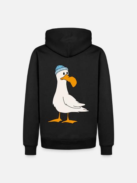 Möwe - Männer Premium Bio Hoodie - Schwarz