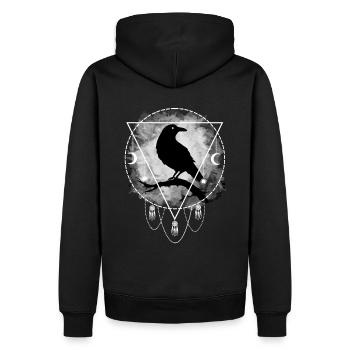 Corbeau Mythologie nordique Gothique - Sweat à capuche Premium bio Homme - noir - Dos - Nico (187cm)