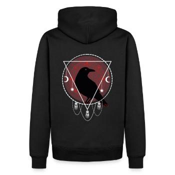 Rabe Nordische Mythologie Kelten - Männer Premium Bio Hoodie - Schwarz - Hinten - Nico (187cm)