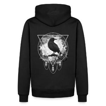 Rabe Krähe Gothic Okkultismus - Männer Premium Bio Hoodie - Schwarz - Hinten - Nico (187cm)
