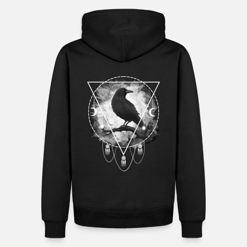 Occultisme gothique Raven Crow - Sweat à capuche Premium bio Homme - noir