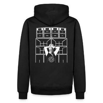 Tekno 23 fille - Sweat à capuche Premium bio Homme - noir - Dos - Nico (187cm)