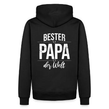 Meilleur papa du monde - Vintage blanc - Sweat à capuche Premium bio Homme - noir - Dos - Nico (187cm)