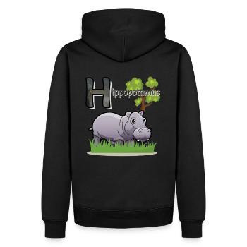 Hippopotame - Sweat à capuche Premium bio Homme - noir - Dos - Nico (187cm)