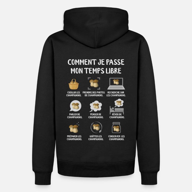 Champignon Cueillette Ramasseur Champignons - Sweat à capuche Premium bio Homme - noir
