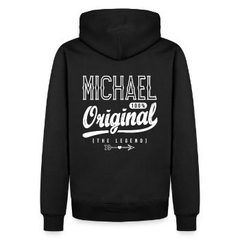 Michael ORIGINAL persönliches Shirt Vorname Michael - Männer Premium Bio Hoodie - Schwarz - Hinten - Nico (187cm)