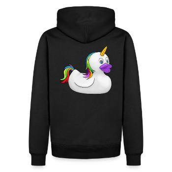Enten-Einhorn - Männer Premium Bio Hoodie - Schwarz - Hinten - Nico (187cm)