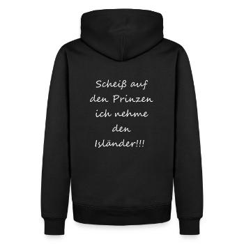 Scheiß auf den Prinzen ich nehme den Isländer - Männer Premium Bio Hoodie - Schwarz - Hinten - Nico (187cm)