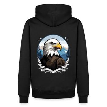 Pygargue à tête blanche - Sweat à capuche Premium bio Homme - noir - Dos - Nico (187cm)