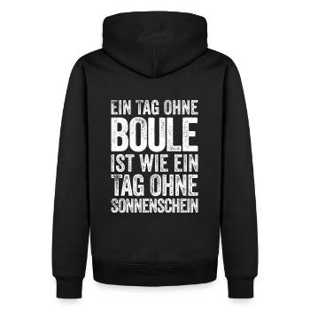 Ein Tag ohne Boule ist wie... Bouler Boulespieler - Männer Premium Bio Hoodie - Schwarz - Hinten - Nico (187cm)