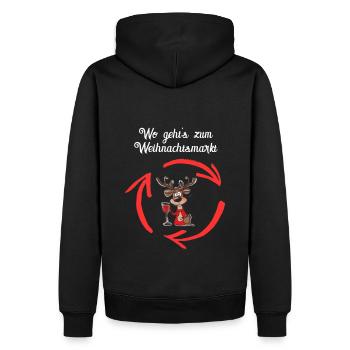 Weihnachtsmarkt Weihnachten Glühwein Rentier - Männer Premium Bio Hoodie - Schwarz - Hinten - Nico (187cm)
