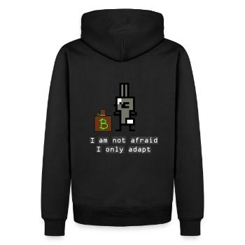 Rabbit Thief - Men’s Premium Organic Hoodie - black - Back - Nico (187cm)