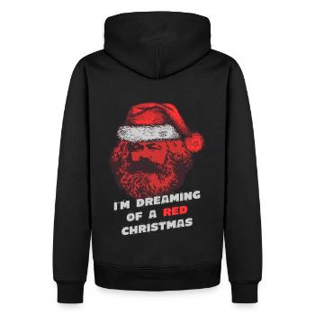 Santa Karl (Édition de Noël) - Sweat à capuche Premium bio Homme - noir - Dos - Nico (187cm)